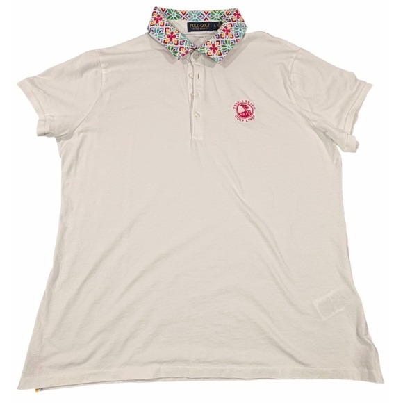 Ralph Lauren Other - Polo Golf Ralph Lauren Pebble Beach Golf Links Polo Shirt XL White Floral Collar